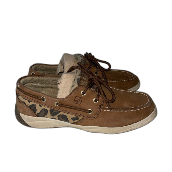 Girl's Cheetah Animal Print Sperry Size 4.5 - Picture 4 of 12